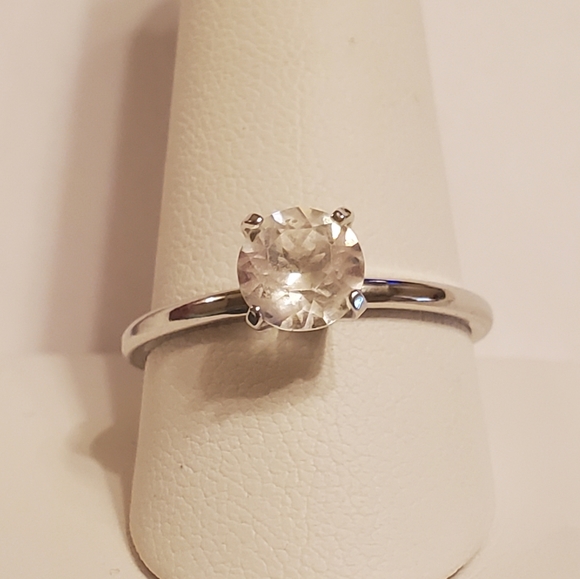 Vintage Uncas Silver Solitaire Crystal Ring - Picture 7 of 13